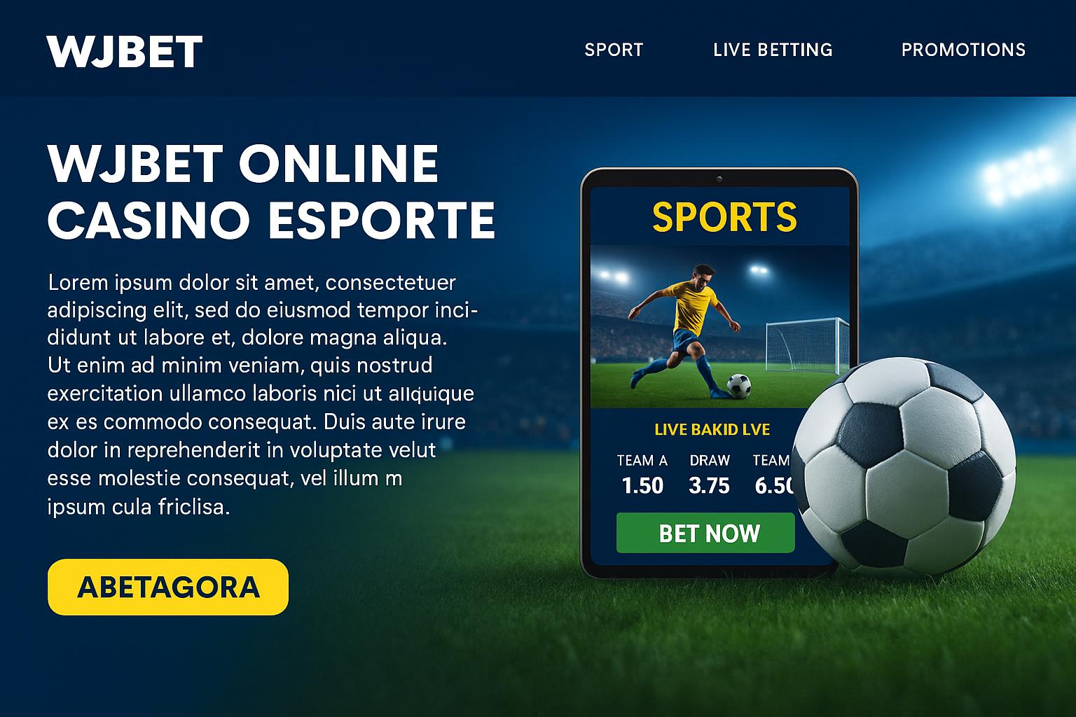 Aposte em apostas esportivas no cassino online WJBET